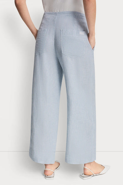 Lex Pebble DKNY CROPPED WIDE LEG LINEN-BLEND PANTS