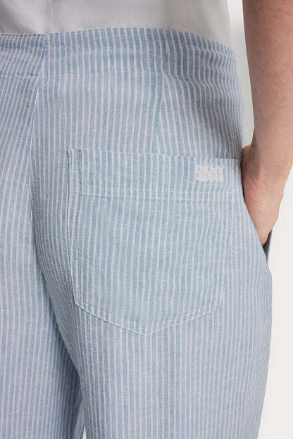 Lex Pebble DKNY CROPPED WIDE LEG LINEN-BLEND PANTS