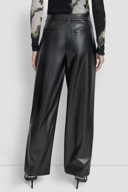 Black DKNY WIDE LEG PLEAT FRONT PANT