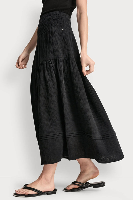 Mineral DKNY SMOCKED WAIST MAXI TIERED SKIRT