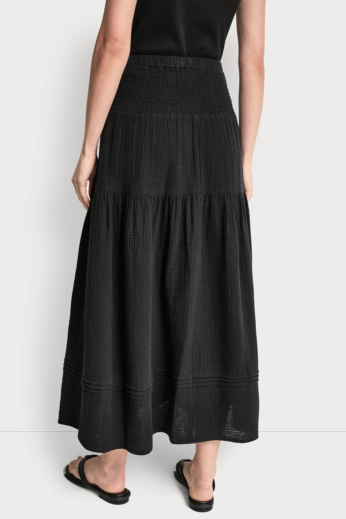 Mineral DKNY SMOCKED WAIST MAXI TIERED SKIRT