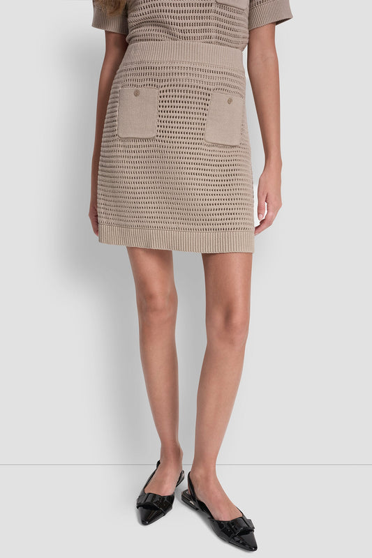 Pebble DKNY CROCHET STITCH SKIRT WITH FRONT POCKET