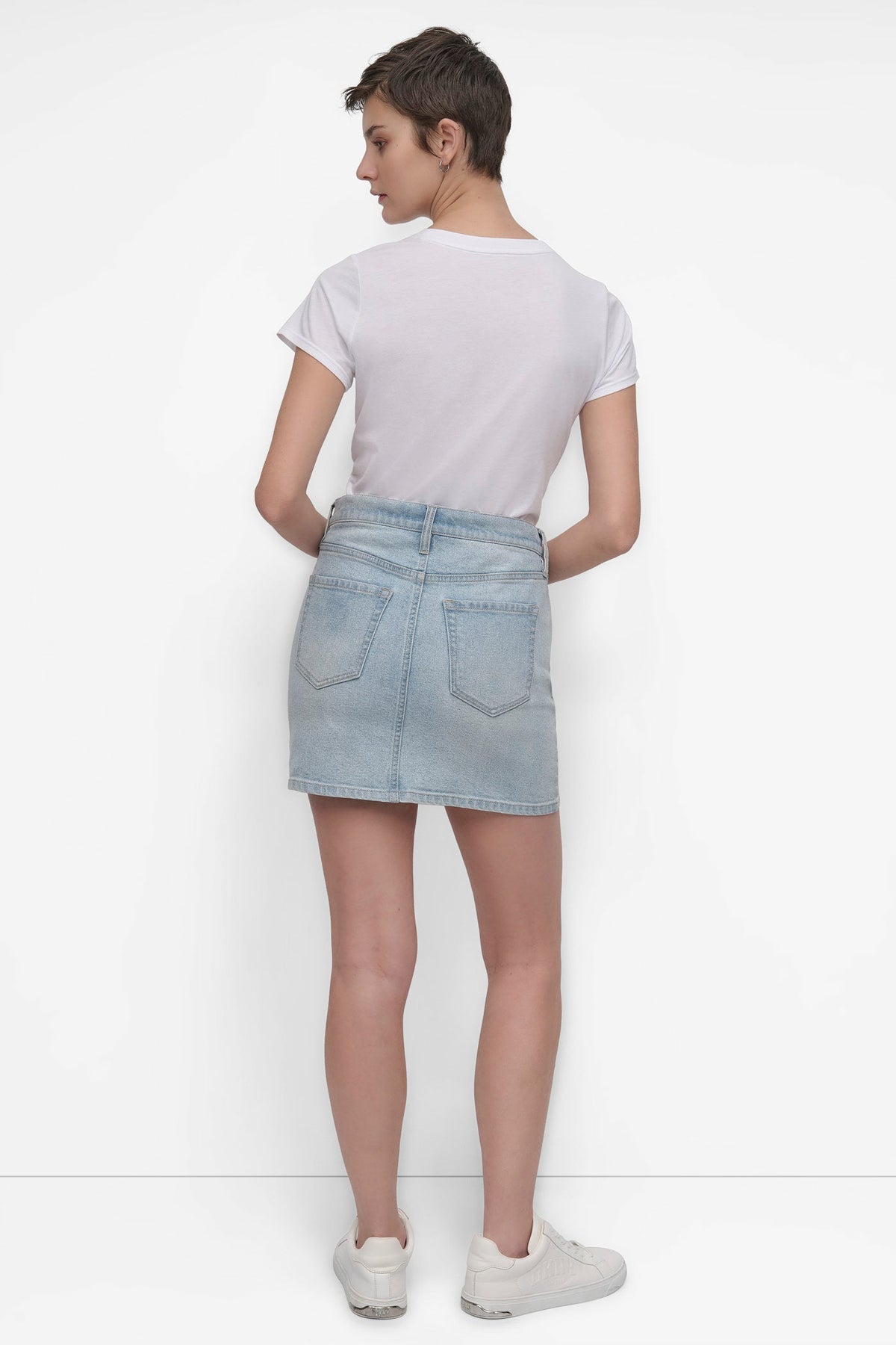 HEAT WAVE DKNY MINI SKIRT WITH RHINESTONE EMBELLISHMENT