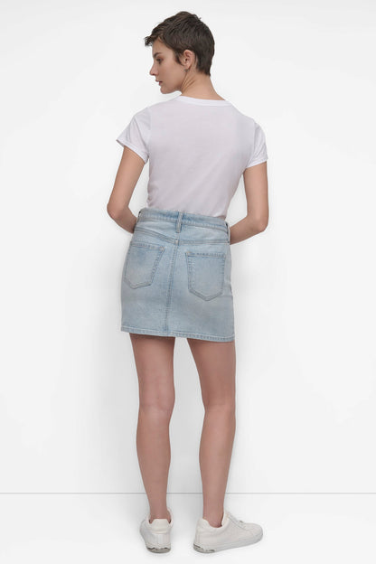 HEAT WAVE DKNY MINI SKIRT WITH RHINESTONE EMBELLISHMENT
