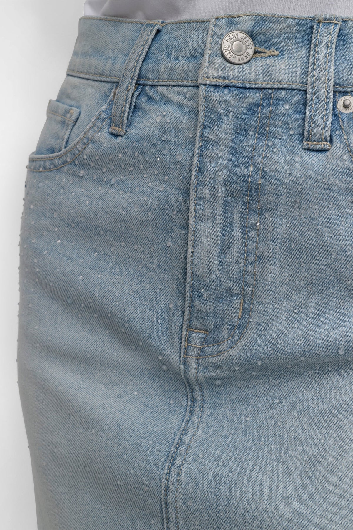 HEAT WAVE DKNY MINI SKIRT WITH RHINESTONE EMBELLISHMENT