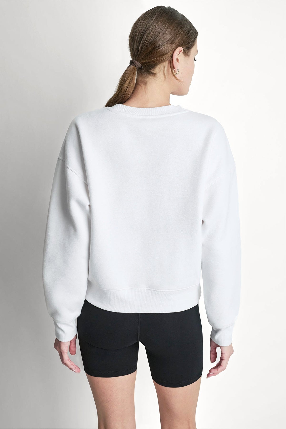 White/Punch DKNY PUFF VARSITY LOGO V-NECK PULLOVER