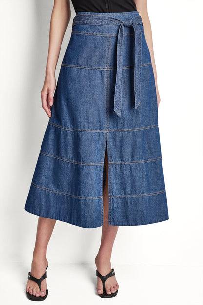 Crosby Wash DKNY TIE WAIST CONTRAST STITCH SKIRT