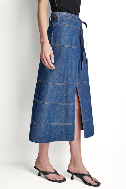 Crosby Wash DKNY TIE WAIST CONTRAST STITCH SKIRT