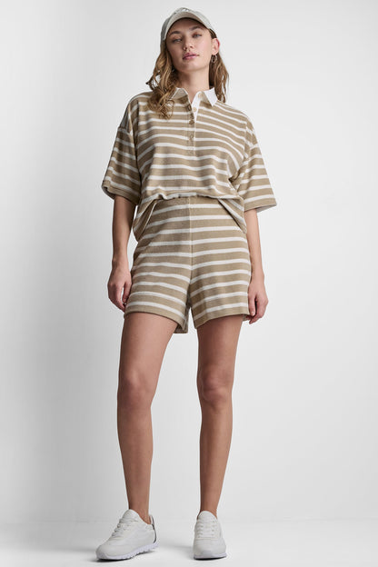 Travertine/Eggnog DKNY TOWELLING TERRY HIGH-RISE SHORT