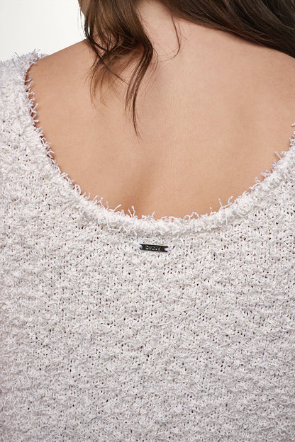 Travertine DKNY CROPPED FRINGE TANK
