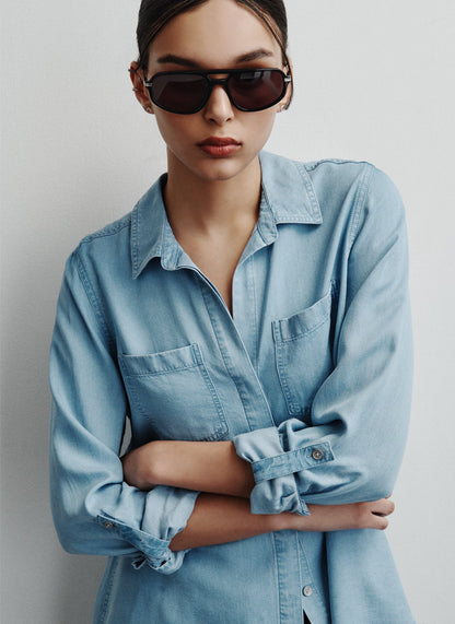 Graffiti Logo/Chambray DKNY THE LIVE-IN SHIRT