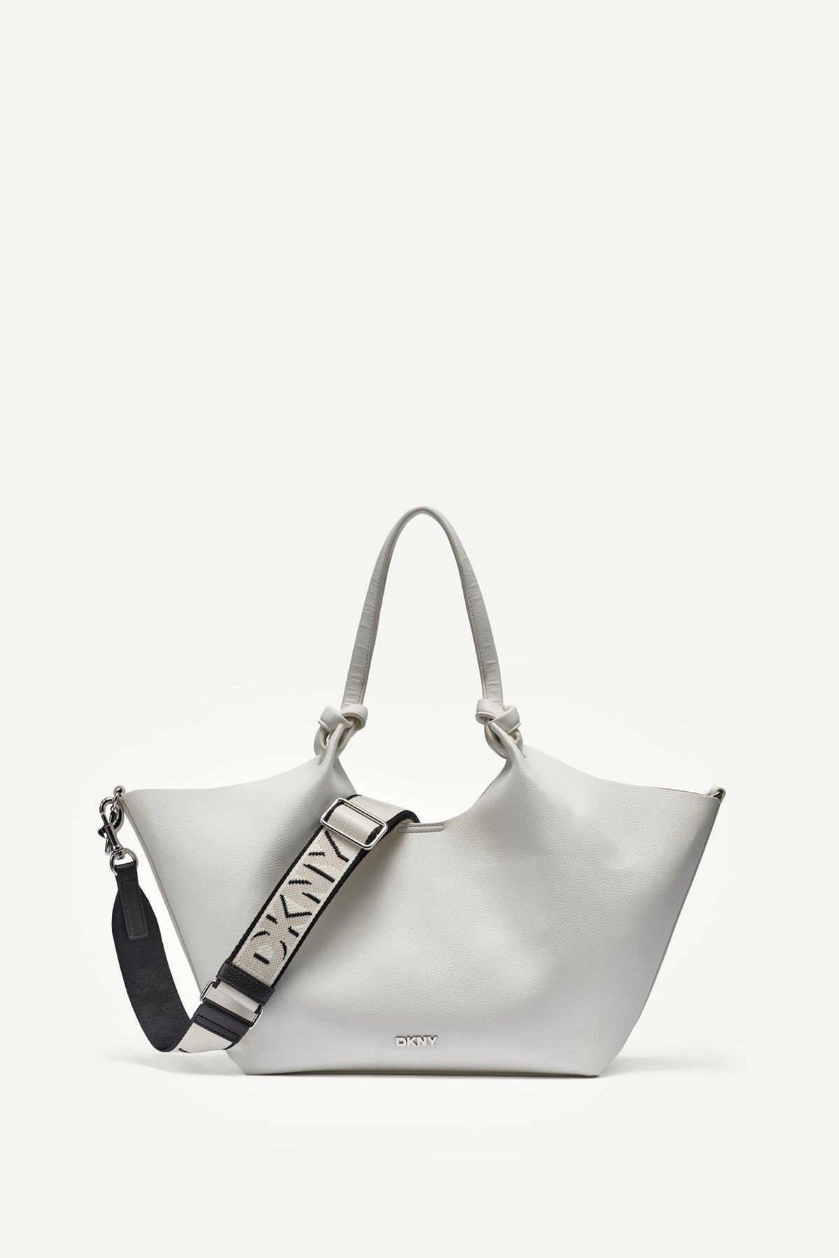 Marshmallow DKNY PAULA MEDIUM TOTE WITH LOGO STRAP