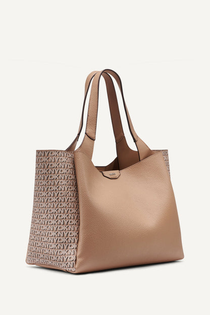 Cappuccino DKNY WILLA NEW YORK LOGO TOTE