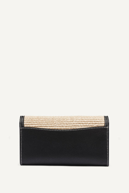 Natural/Black DKNY NICOLE FLAP CROSSBODY