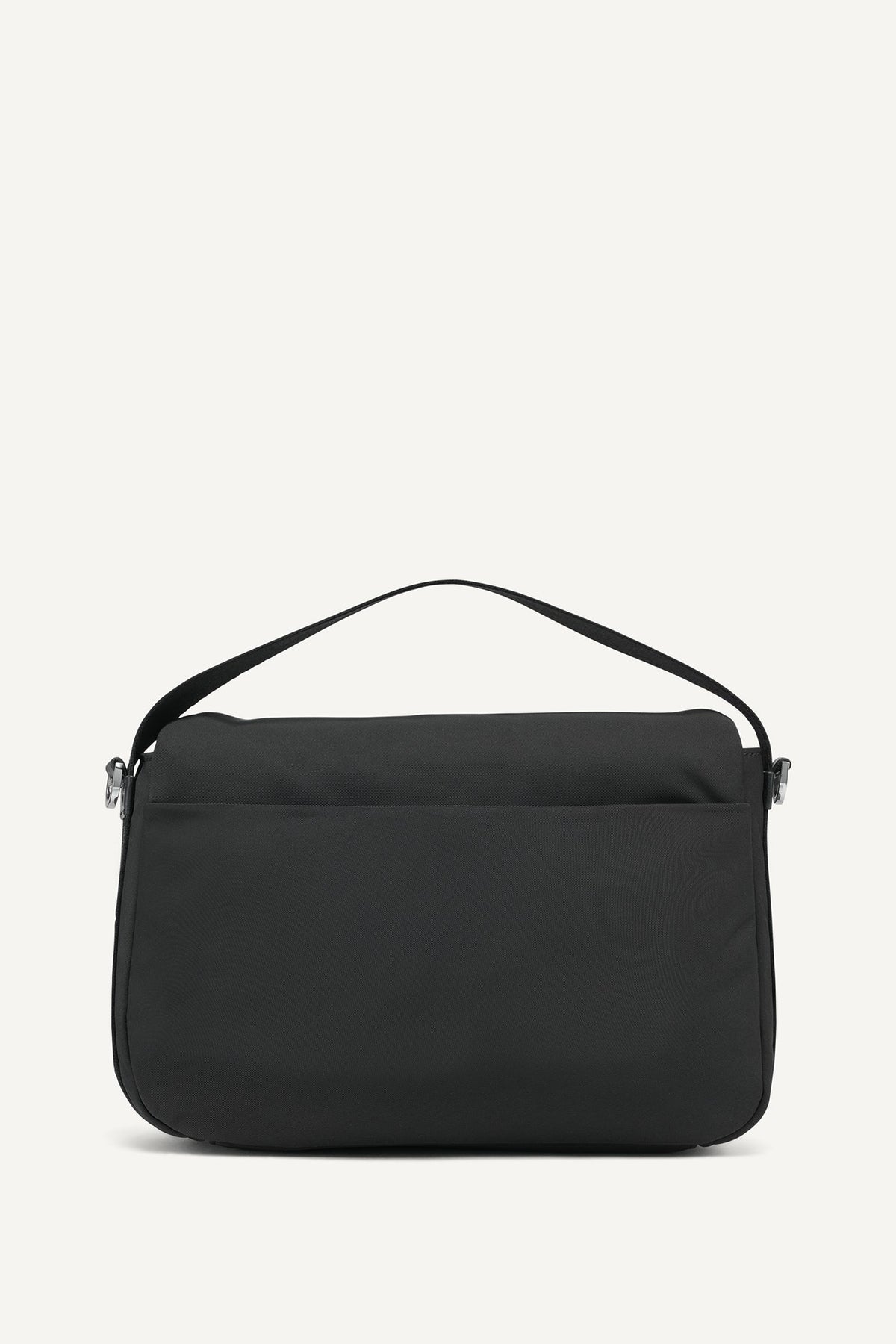 Black/Silver DKNY JENNY LOGO FLAP SHOULDER BAG