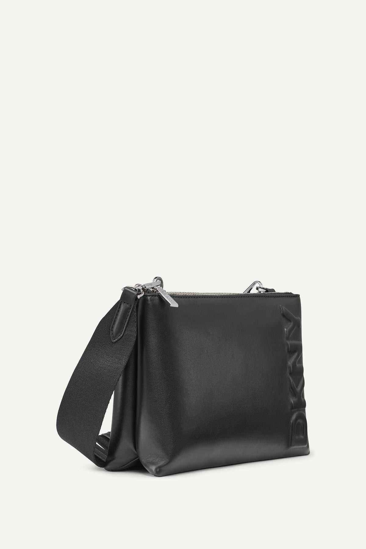 Black/Silver DKNY TINSLEY LOGO CROSSBODY