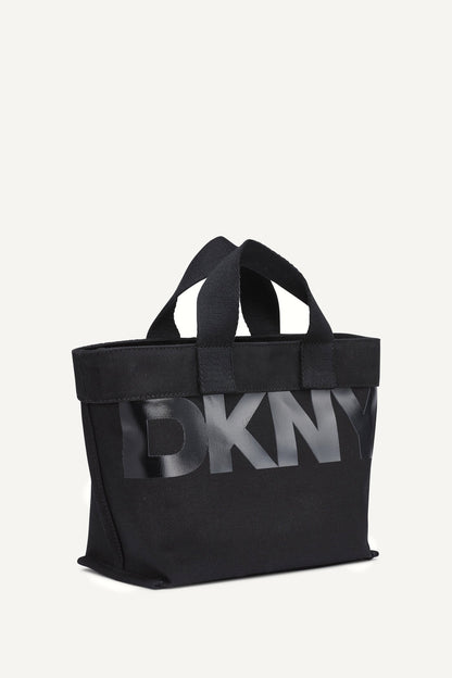 BLACK/DAFFODIL DKNY BRADY CANVAS LOGO CROSSBODY BAG