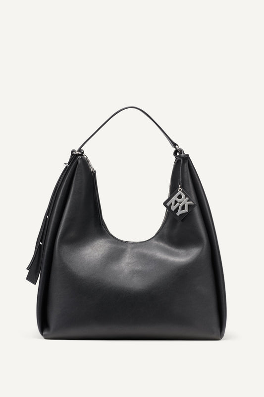 Black/Silver DKNY ELICIA LARGE HOBO BAG