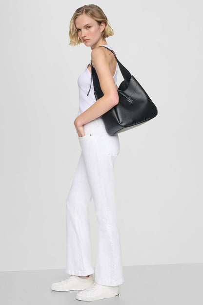 Black/Silver DKNY DARIA LARGE HOBO BAG