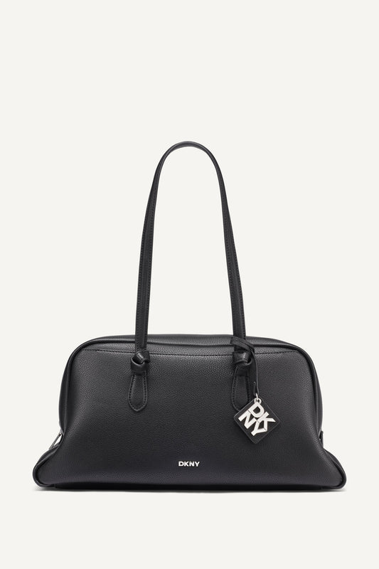 Black/Silver DKNY ELIZA LARGE BOWLING BAG