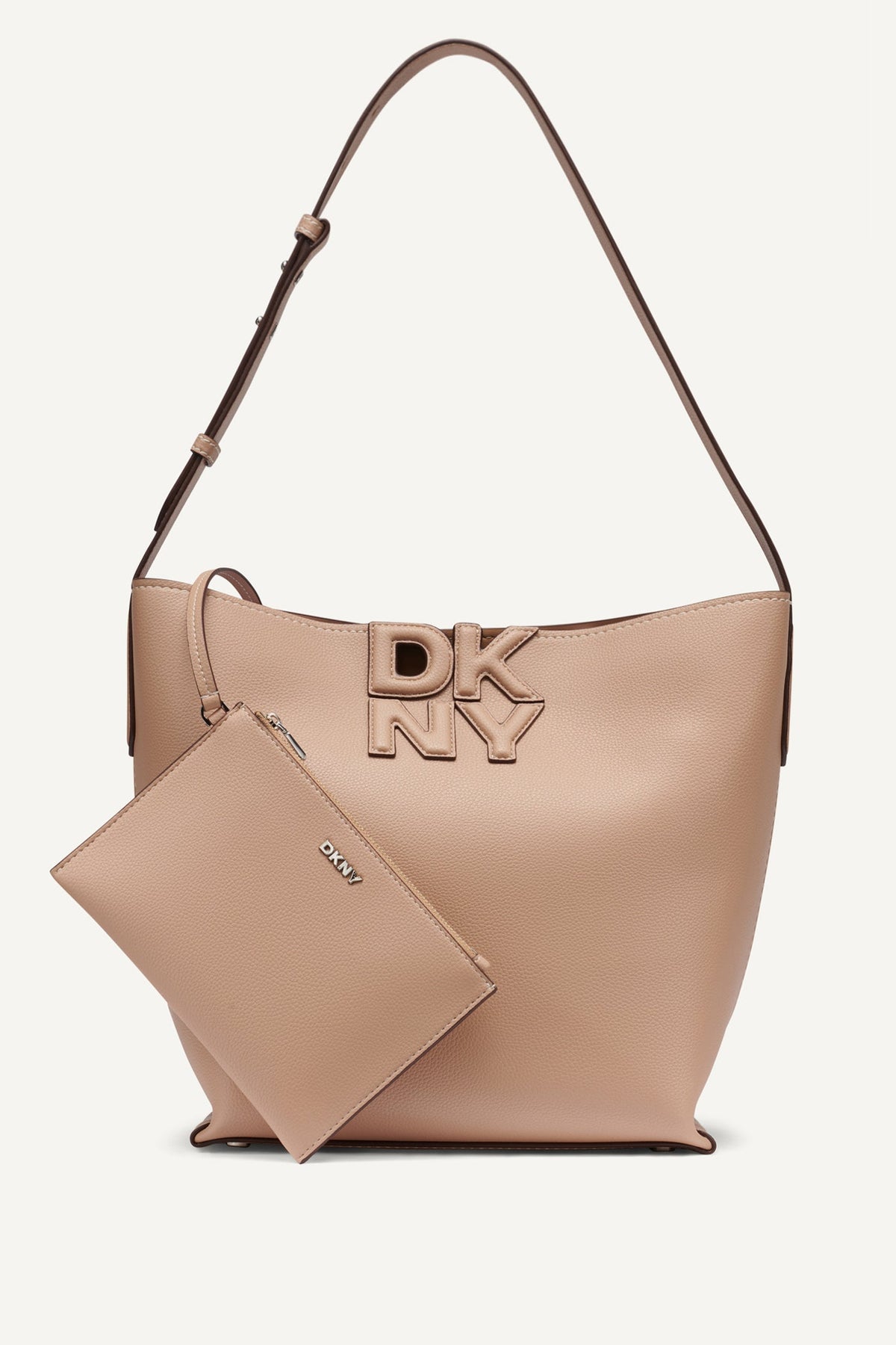 Black/Silver DKNY NICOLE LOGO BUCKET BAG
