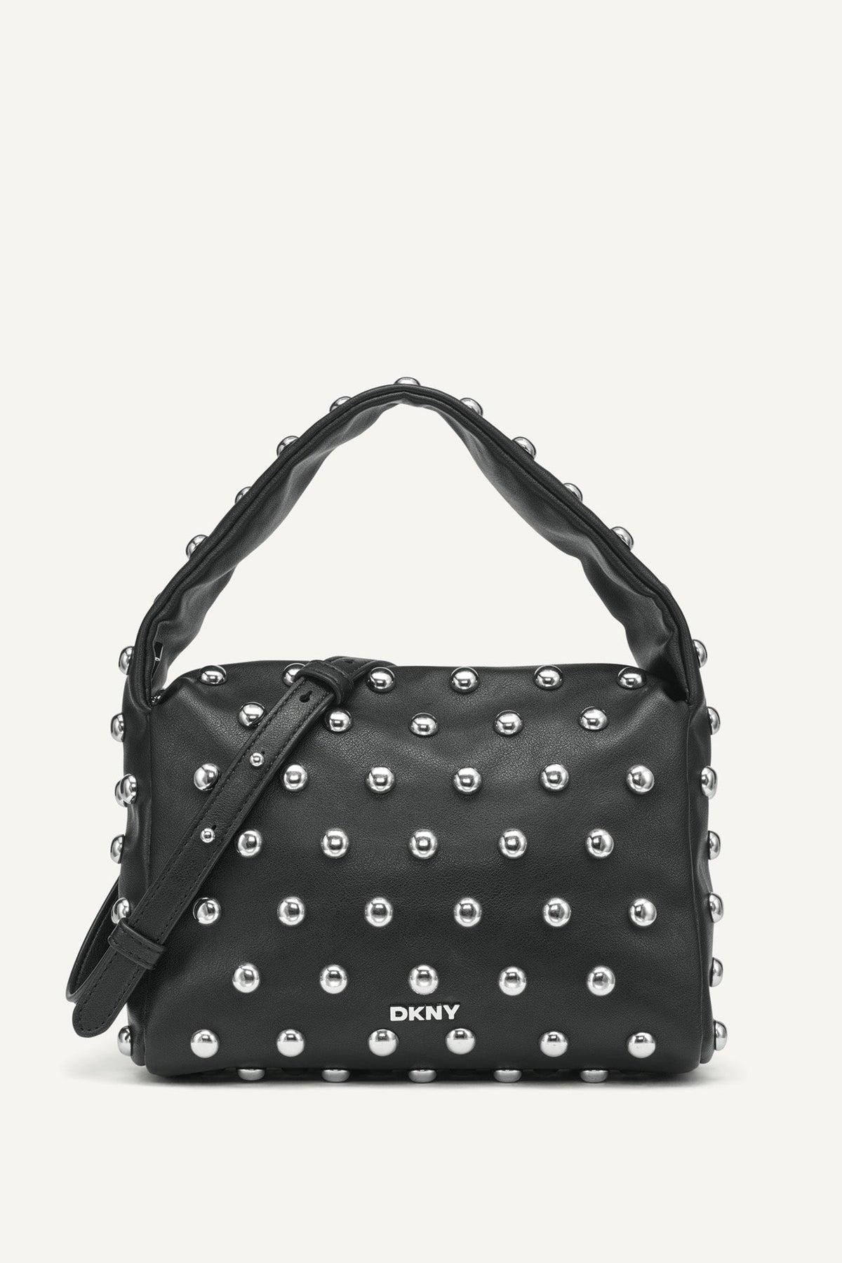 BLACK/SILVER DKNY AGNES SHOULDER BAG