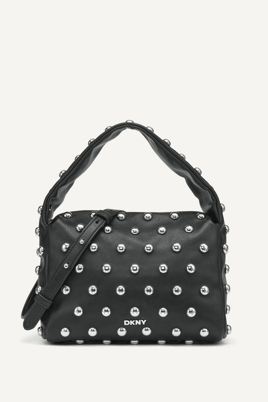 BLACK/SILVER DKNY AGNES SHOULDER BAG