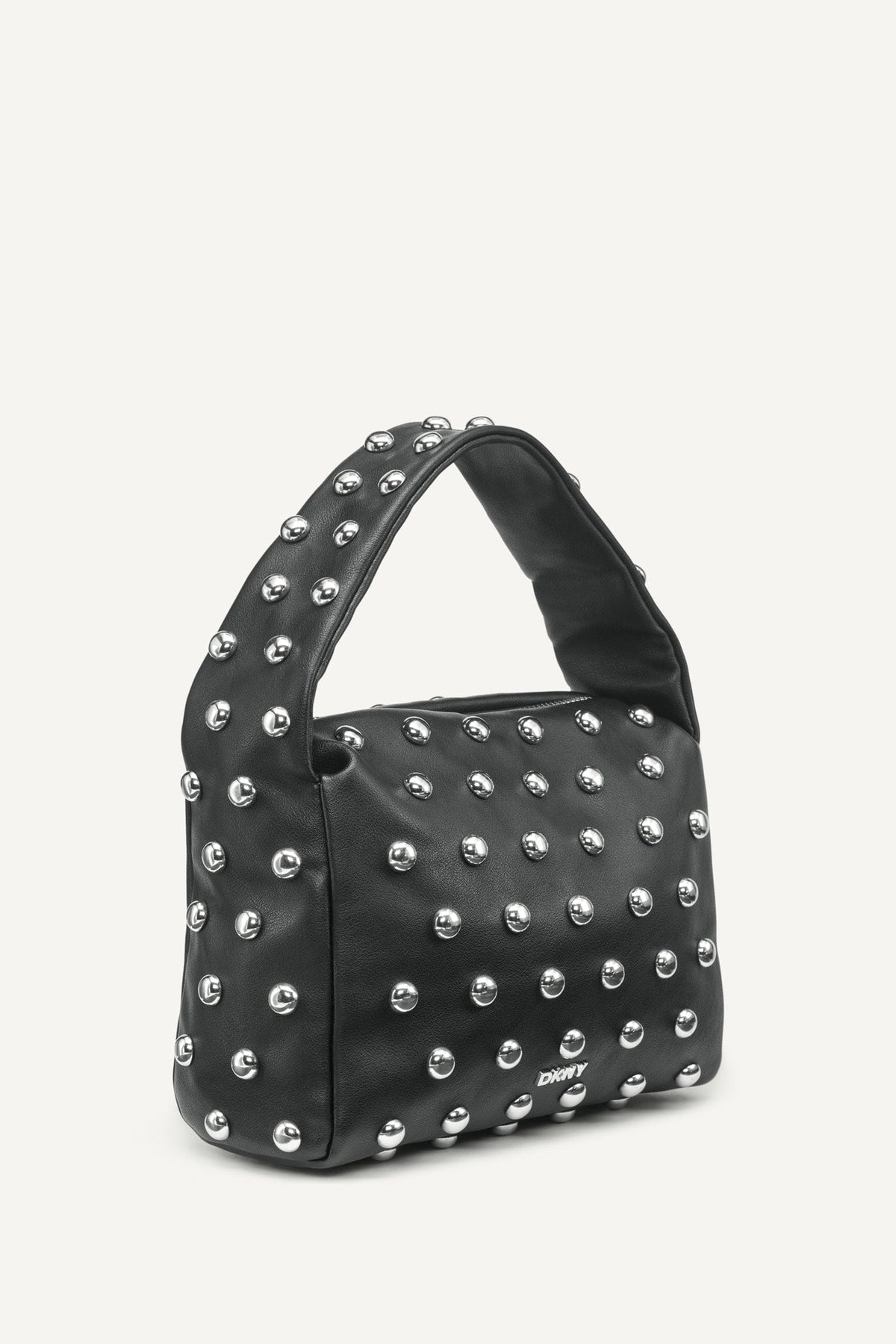 BLACK/SILVER DKNY AGNES SHOULDER BAG