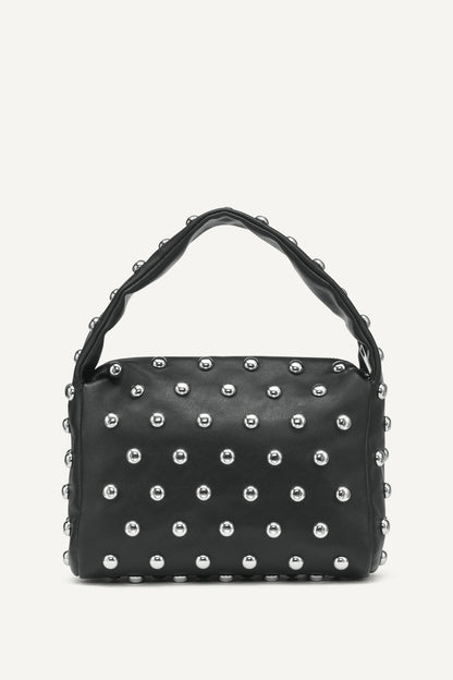 BLACK/SILVER DKNY AGNES SHOULDER BAG
