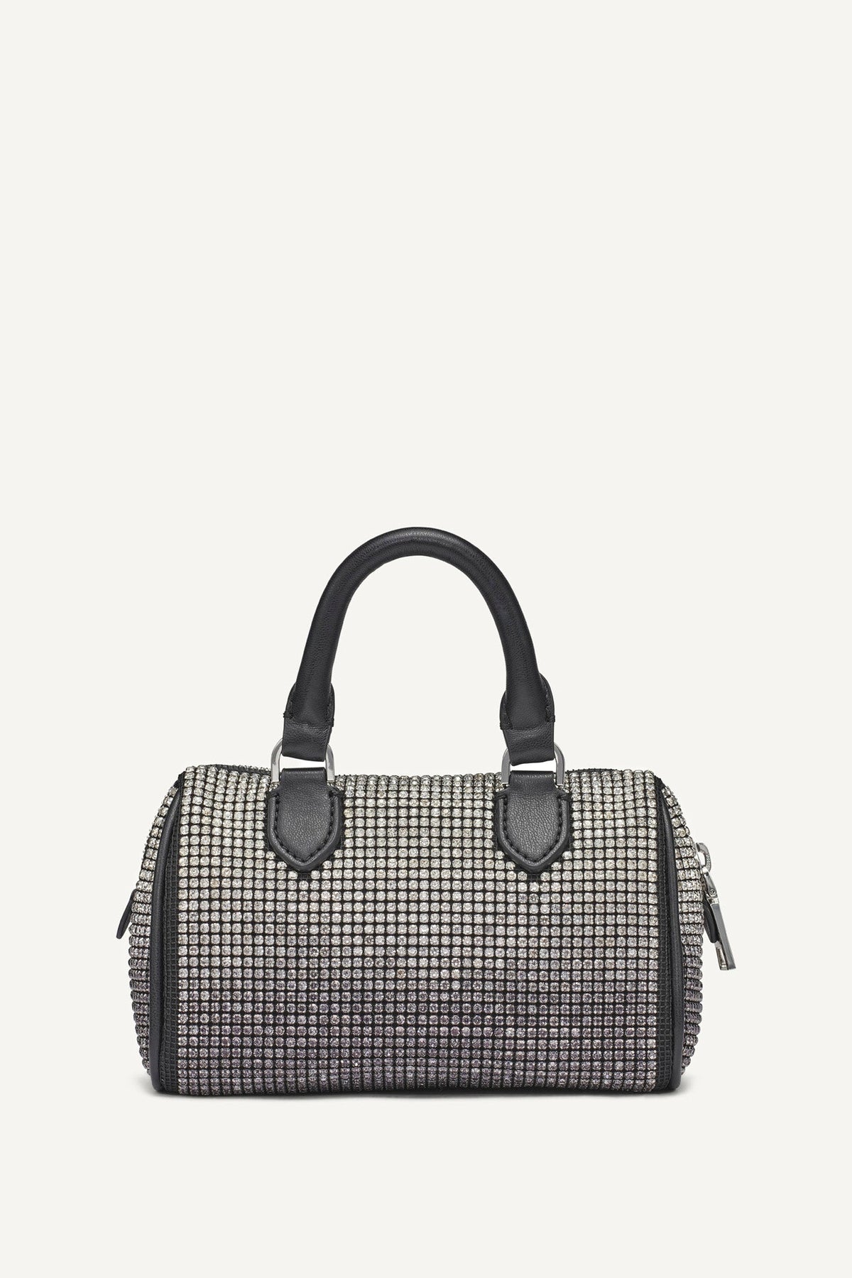 BLACK/SILVER DKNY NELL SMALL SATCHEL CROSSBODY