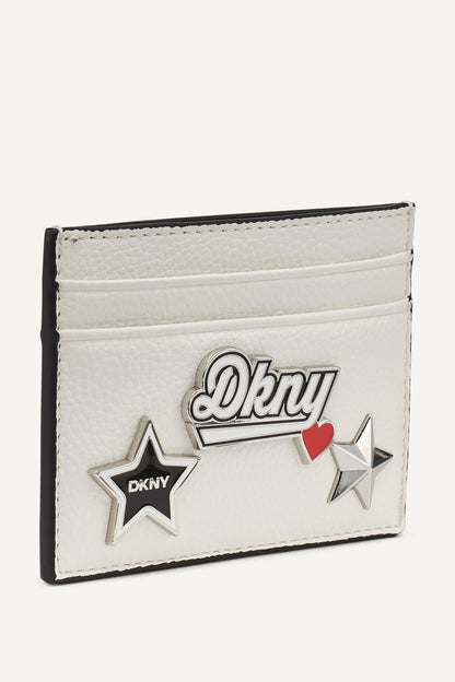 White DKNY ETTA CARD CASE
