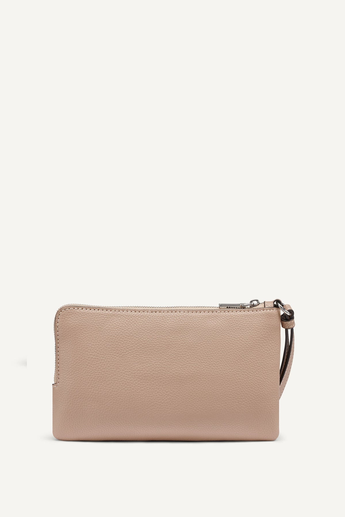 Black/Silver DKNY SARAH DUAL ZIP POUCH WRISTLET