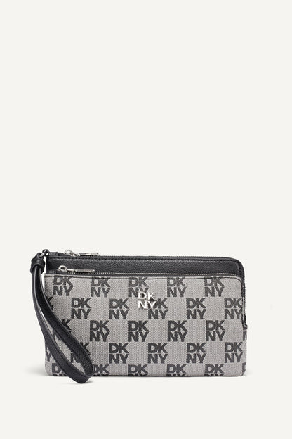 Chino/Cappuccino DKNY SARAH DUAL ZIP POUCH WRISTLET