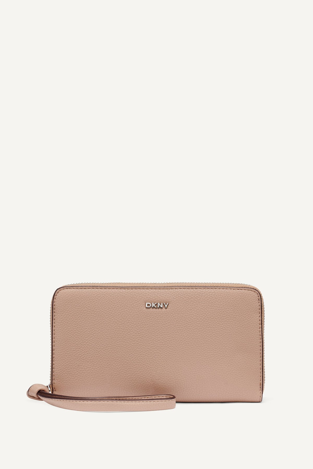 Black/Silver DKNY PAULA LARGE ZIP AROUND WALLET