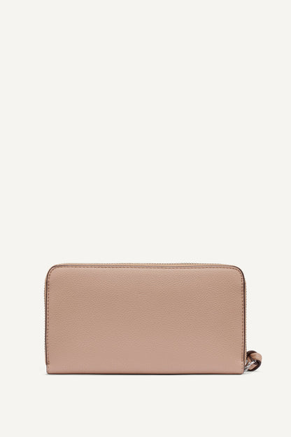 Black/Silver DKNY PAULA LARGE ZIP AROUND WALLET