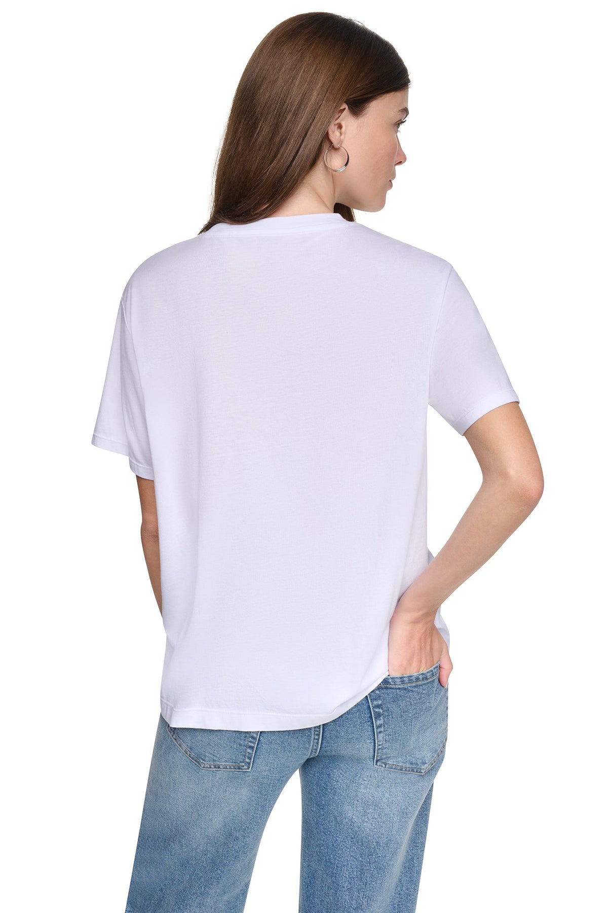 Black/Eggnog Clear DKNY RHINESTONE NEIGHBORHOOD TEE