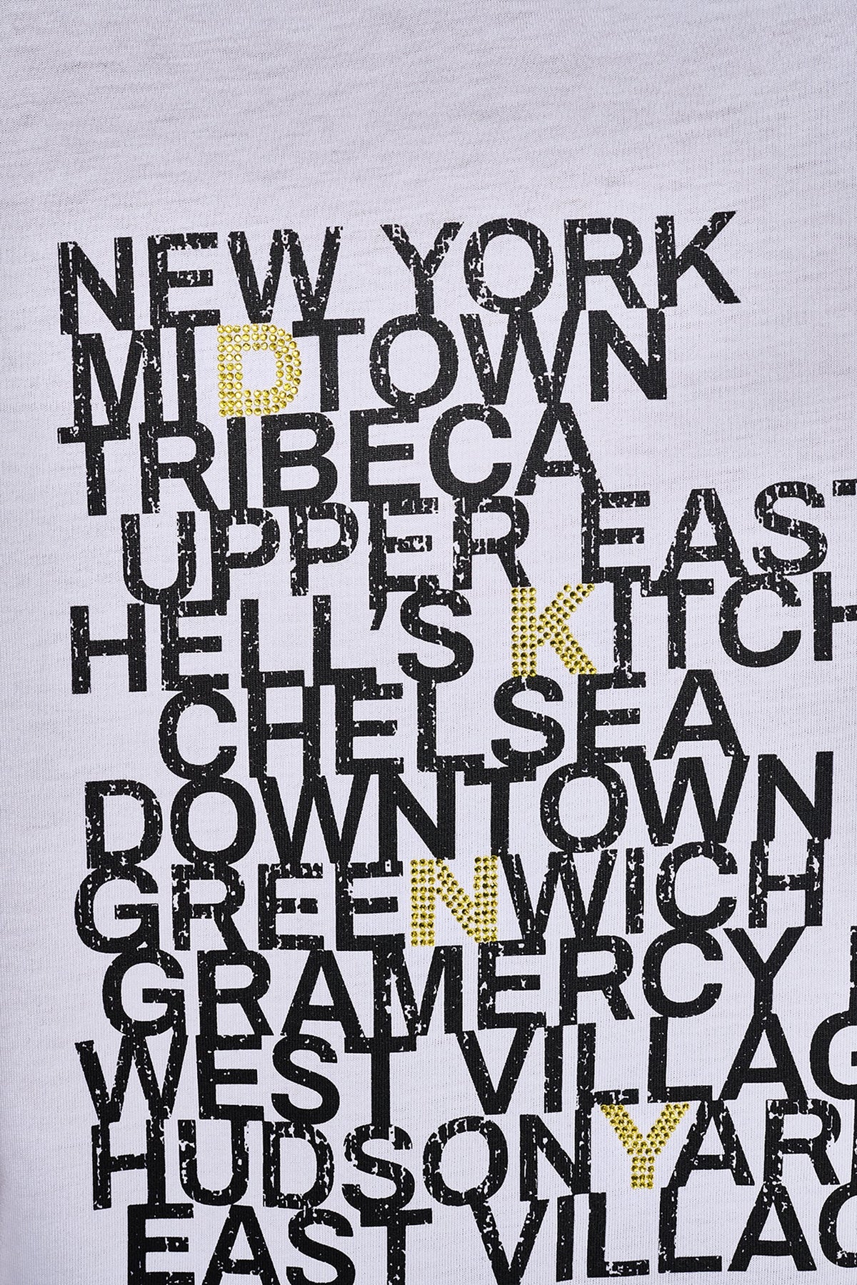Black/Eggnog Clear DKNY RHINESTONE NEIGHBORHOOD TEE