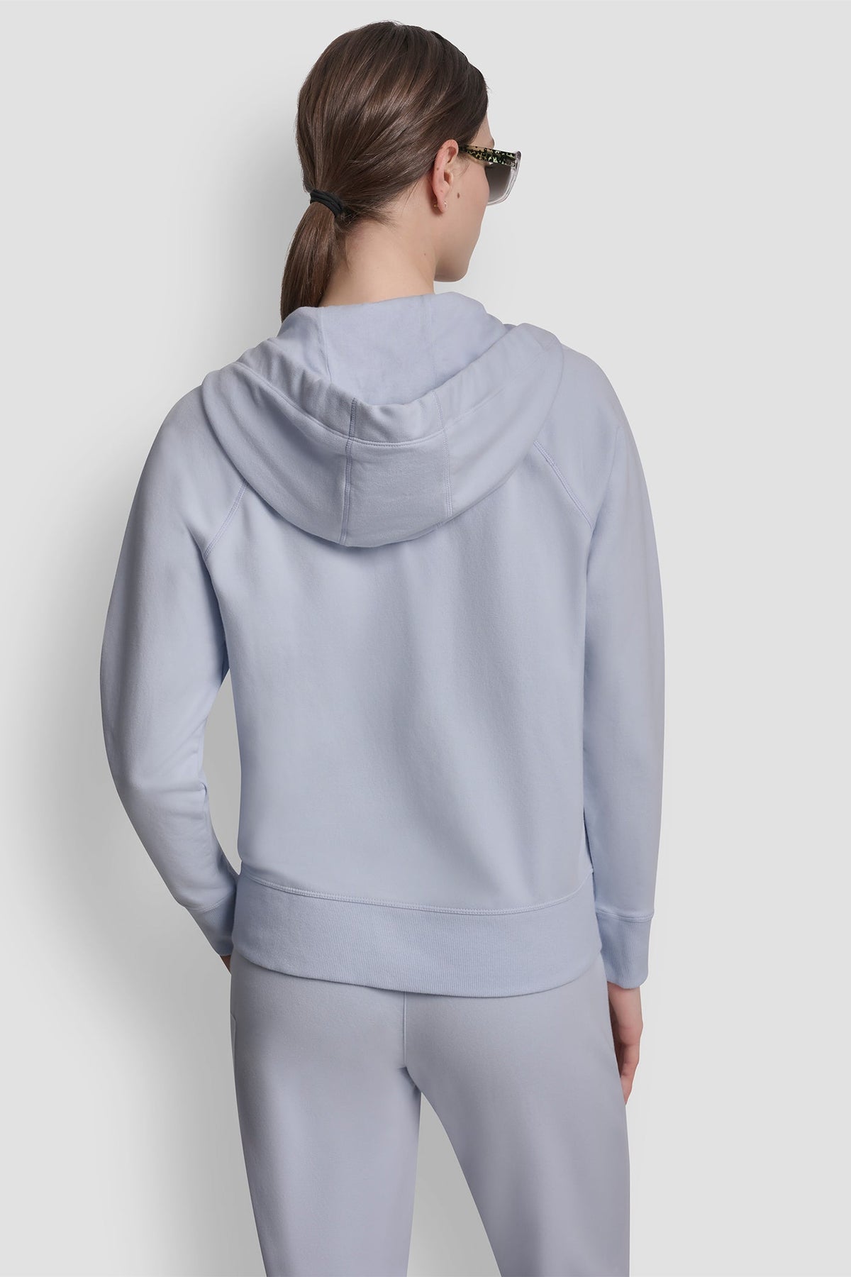 Frost Blue DKNY TWO-TONE LOGO DRAWSTRING HOODIE