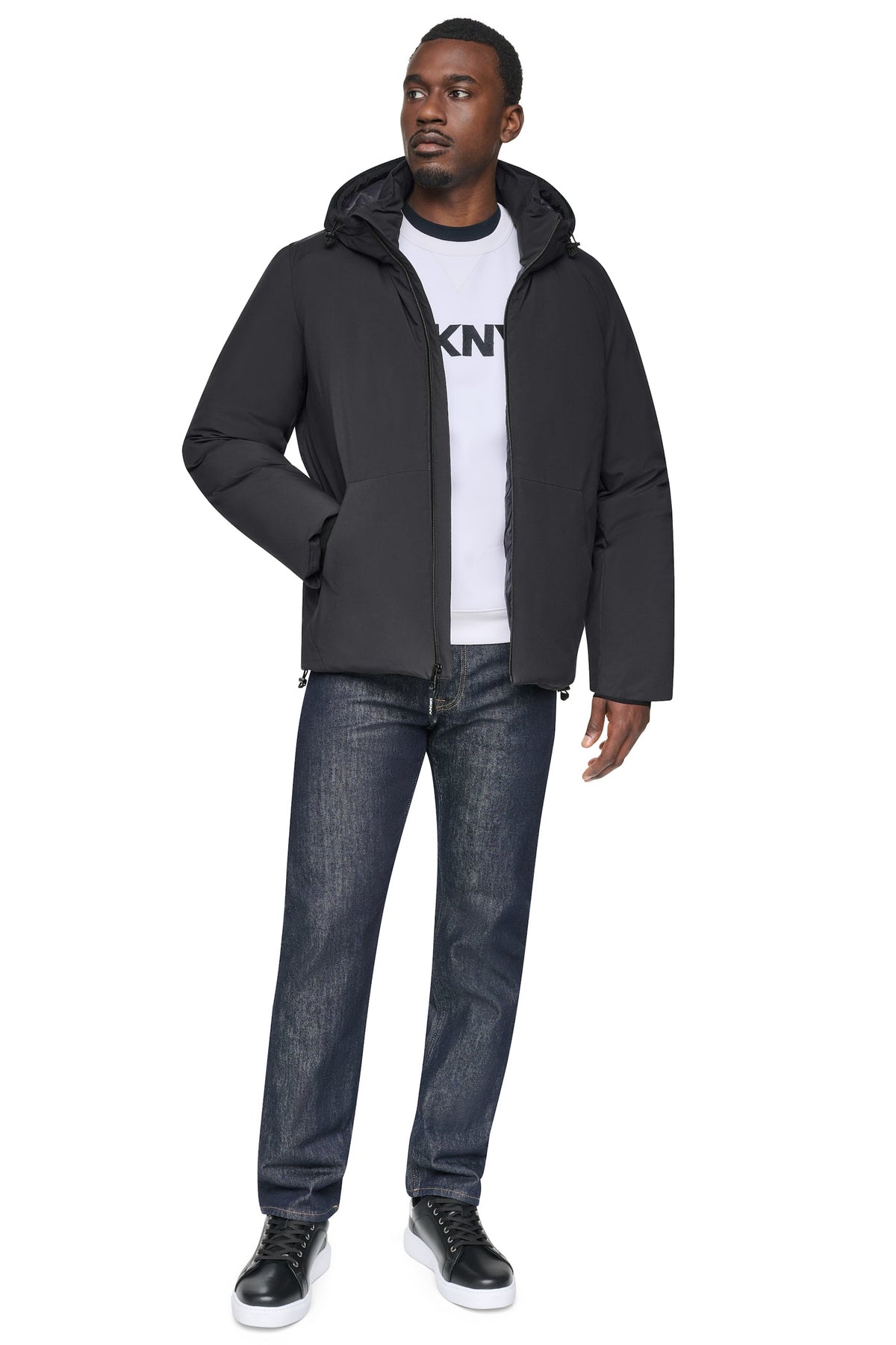 Olive DKNY HOODED PUFFER JACKET