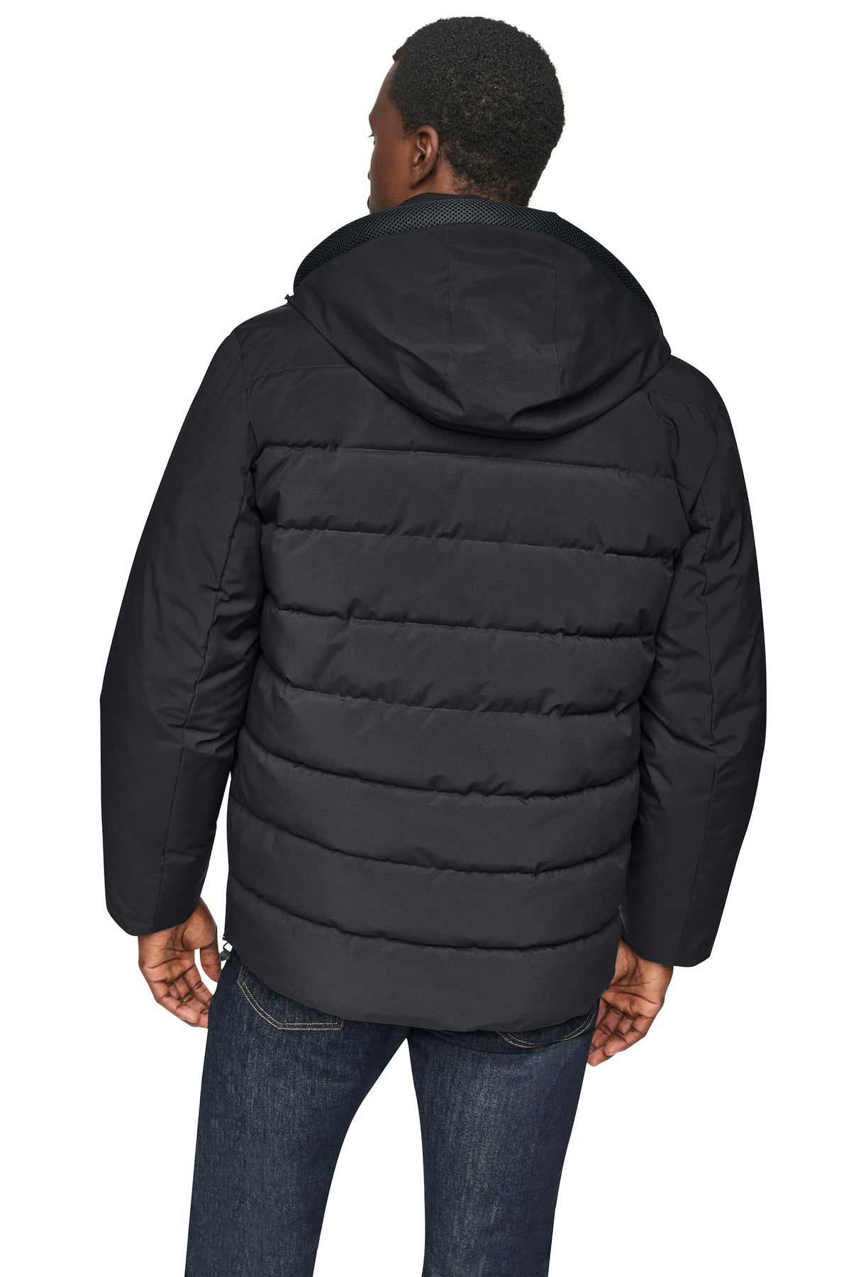 Navy DKNY HOODED PUFFER JACKET