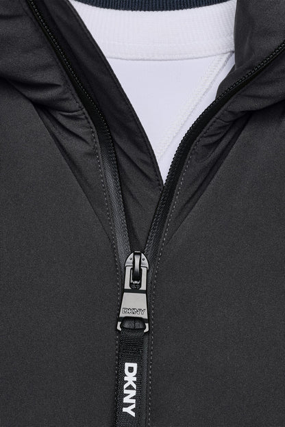Navy DKNY HOODED PUFFER JACKET