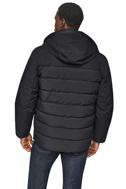 Black DKNY HOODED PUFFER JACKET