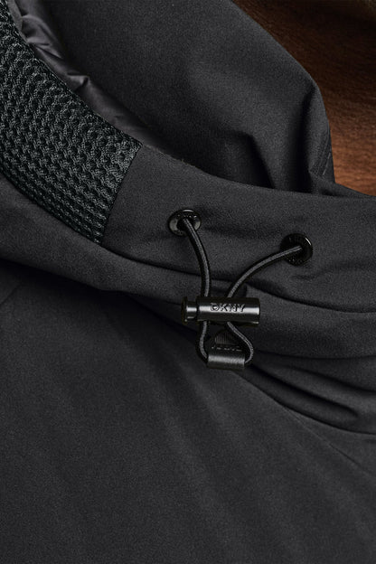 Black DKNY HOODED PUFFER JACKET