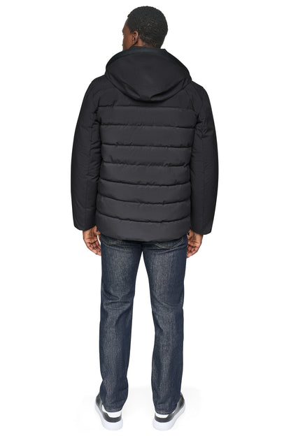Black DKNY HOODED PUFFER JACKET