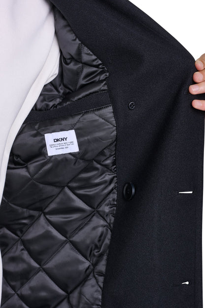 Black DKNY FAUX WOOL PEACOAT