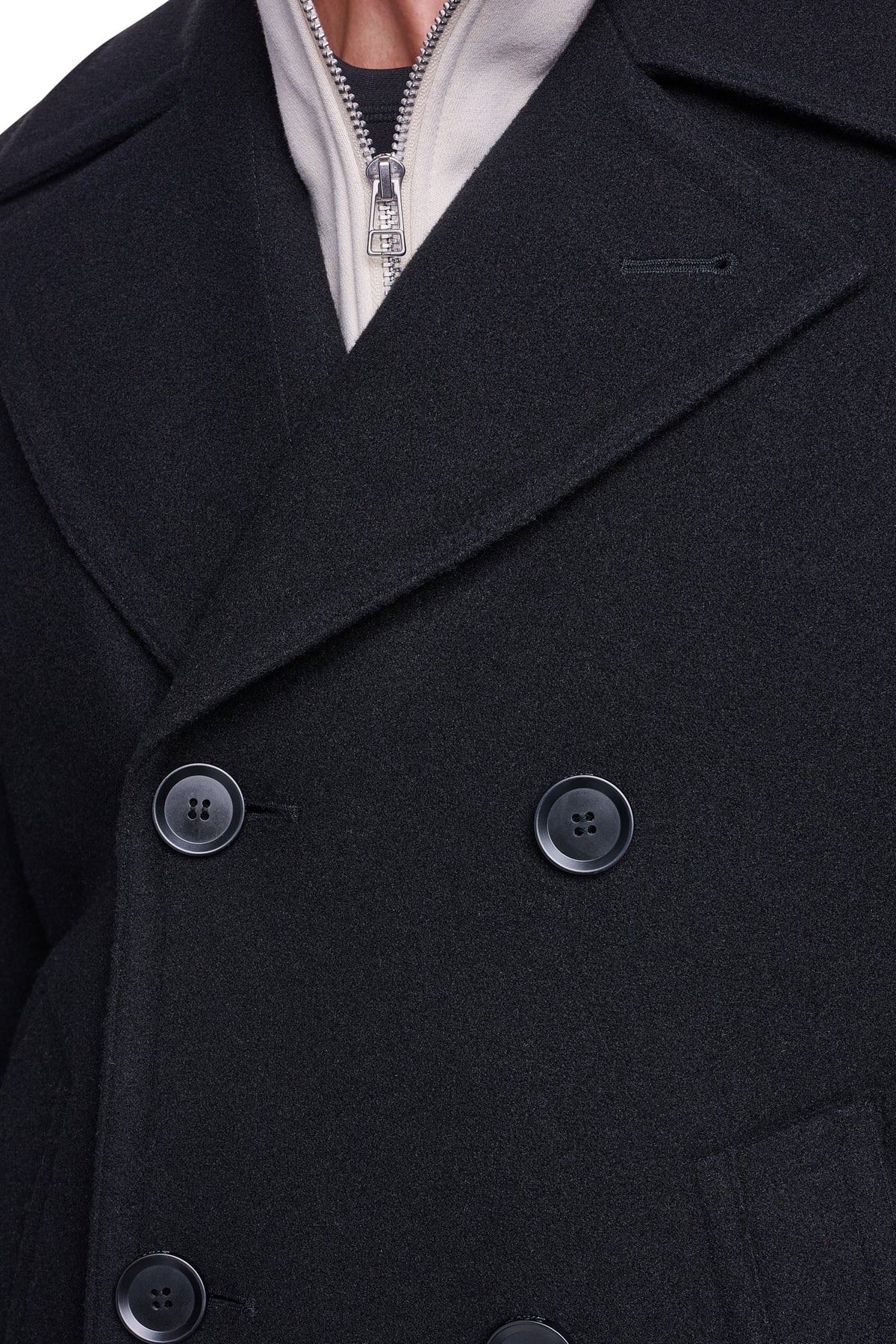 Black DKNY FAUX WOOL PEACOAT