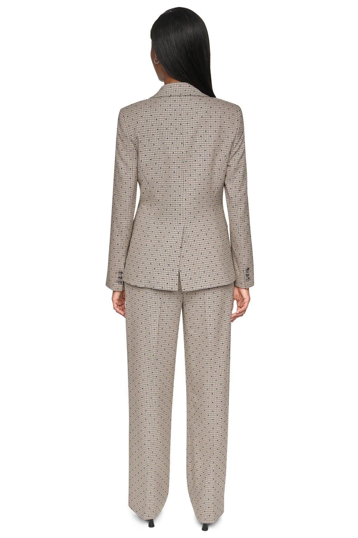 Travertine/Black DKNY ONE BUTTON COLLAR BLAZER