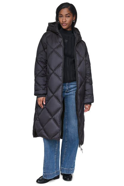 Black DKNY QUILTED PUFFER