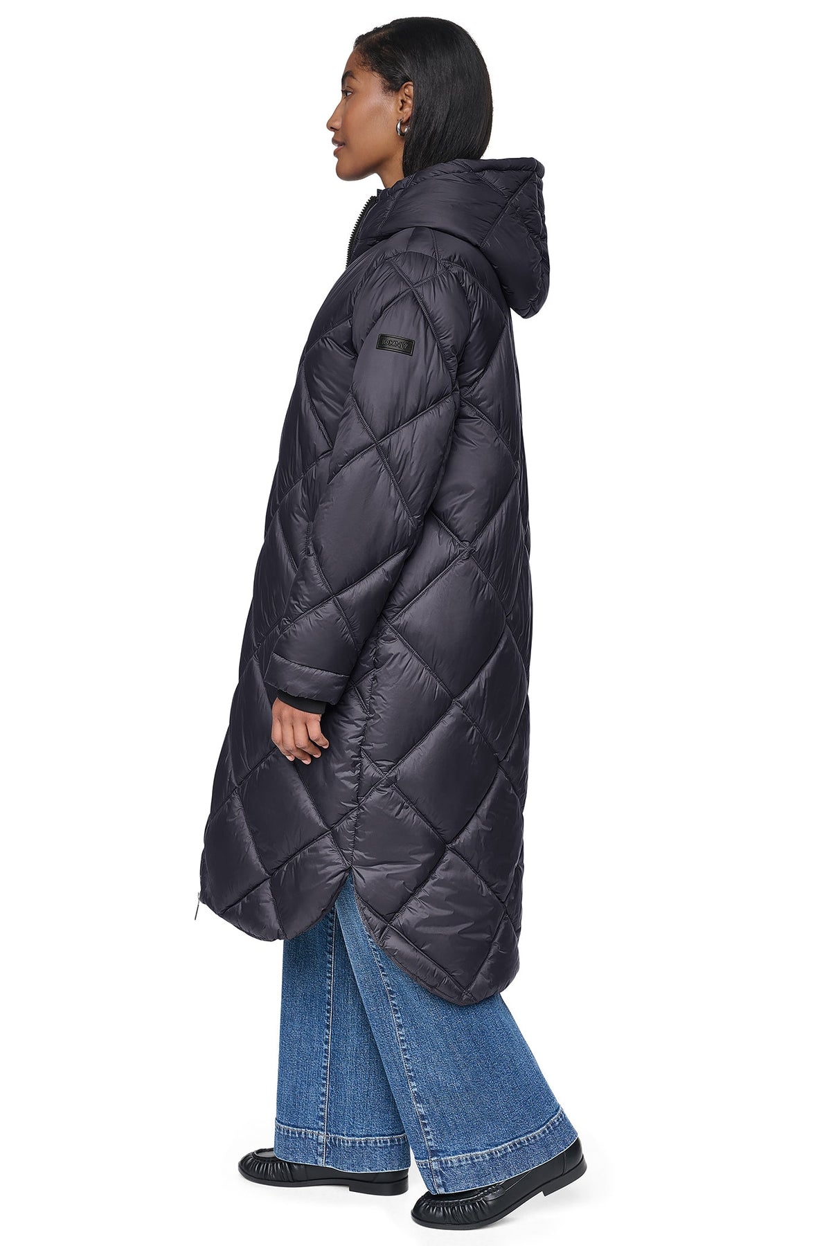 Black DKNY QUILTED PUFFER