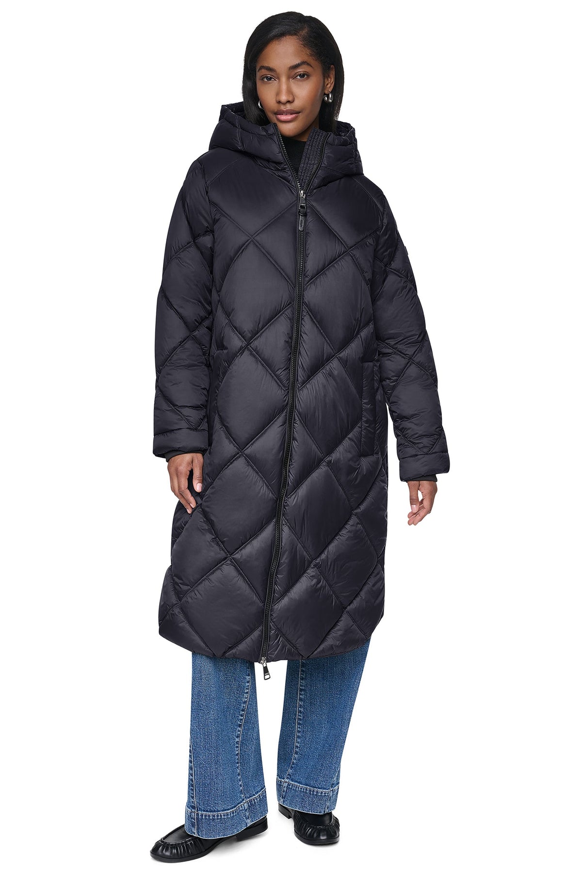 Black DKNY QUILTED PUFFER